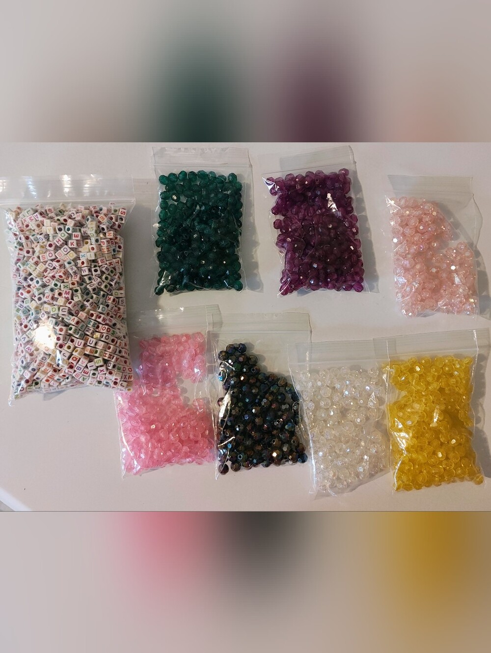 Mixed Faceted & Alphabet Beads- NWOT